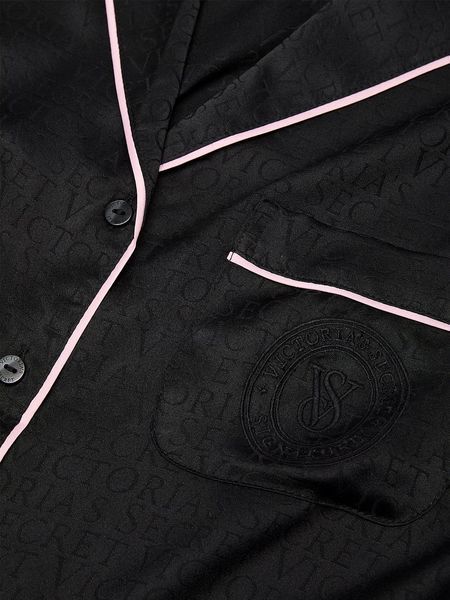 Піжамний комплект Victoria's Secret Satin Short Pajama Set Black 67800 фото