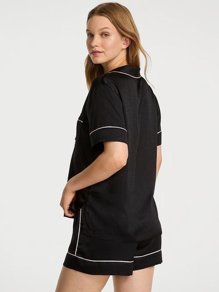 Піжамний комплект Victoria's Secret Satin Short Pajama Set Black 67800 фото