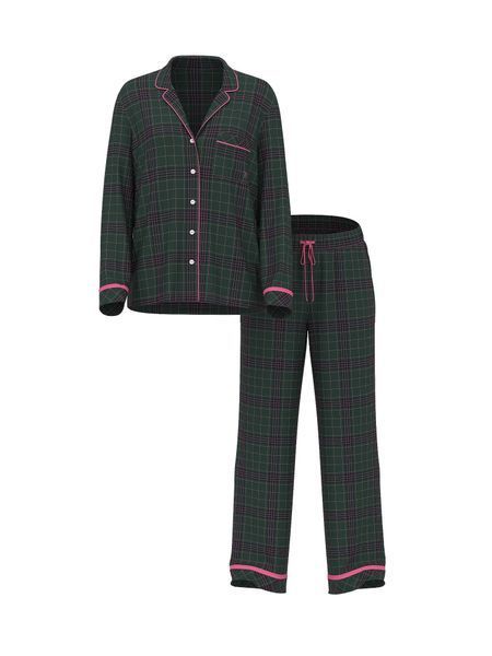 Піжамний комплект Victoria's Secret Flannel Long Pajama Set Print 27138521 фото