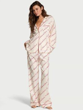 Піжамний комплект Victoria's Secret Flannel Long Pajama Set Print 27138515 фото