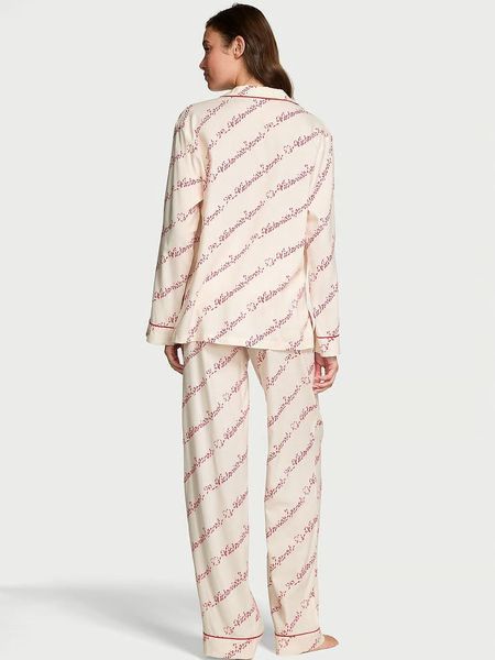 Піжамний комплект Victoria's Secret Flannel Long Pajama Set Print 27138515 фото