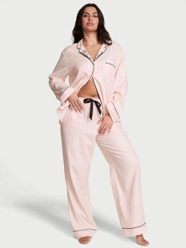 Піжамний комплект Victoria's Secret Flannel Long Pajama Set Print 27156908 фото