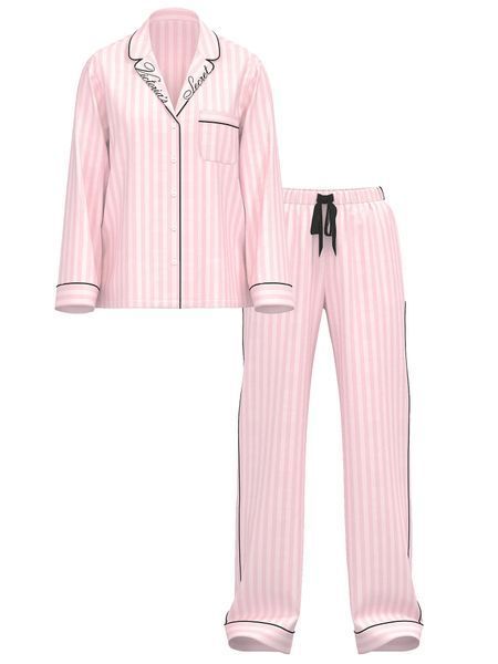 Піжамний комплект Victoria's Secret Flannel Long Pajama Set Print 27156908 фото