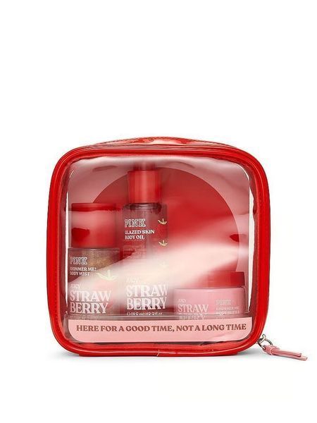 Набір Victoria's Secret Let's Glow Away Shimmer Travel Set Strawberry 25166997 фото