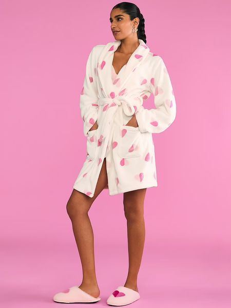 Халат Victoria's Secret - COCUNUT WHITE & PINK HEARTS 4468 фото