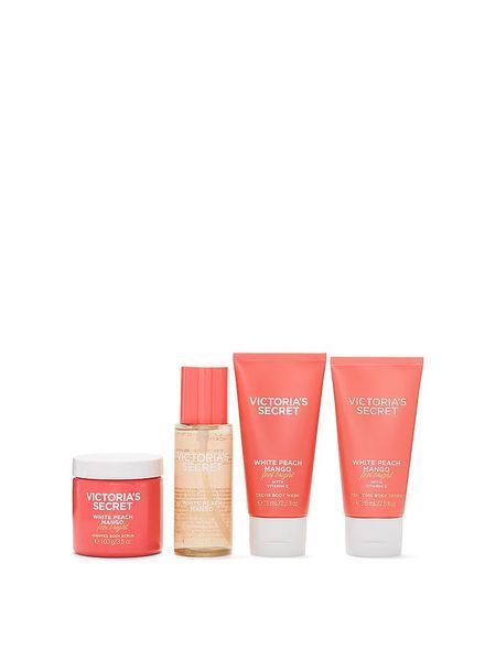 Подарунковий набір Victoria's Secret  White Peach Mango Body Care Gift Set ft. Reusable Travel Bag 25166098 фото