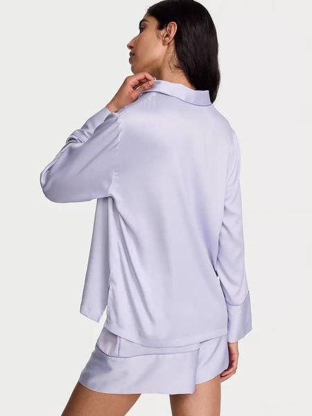 Піжамний комплект Victoria's Secret Signature Satin Long-Sleeve Short Pajama Set 27229961 фото
