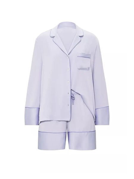 Піжамний комплект Victoria's Secret Signature Satin Long-Sleeve Short Pajama Set 27229961 фото